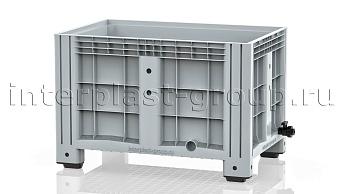 Контейнер iBox сплошной на ножках с краном серый в Астане