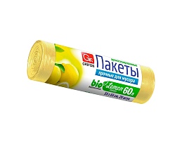 Мешки для мусора 60 л, ароматизированные, Лимон, желтые, в рулоне 20 шт., ПНД, 9 мкм, 650х550 мм, GRIFON Aroma, 101-023 Li в Астане
