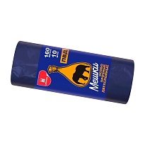 Мешки для мусора 160 л, синие, рулон 10 шт., ПВД, 35 мкм, 1100х900 мм, Уфа Пак, МВ1755 (МВ 160-10ср) в Астане