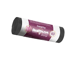 Мешки для мусора 50 л, черные, в рулоне 20 шт., ПНД, 10 мкм, 700х600 мм, SIBIRSKAYA, 101-006 S в Астане