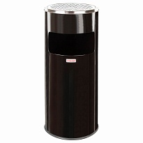 Урна с пепельницей 27 л, нержавеющая сталь, черная, LAIMA PROFESSIONAL в Астане