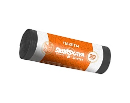 Мешки для мусора 20 л, черные, в рулоне 25 шт., ПНД, 6 мкм, 420х450 мм, SIBIRSKAYA, 101-001 S в Астане