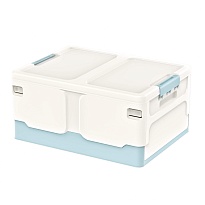Ящик пластиковый складной белый, дно голубое, 480х360х240 мм в Астане