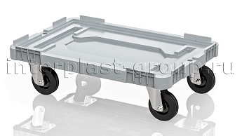 Тележка пластиковая сплошная без тормозов серая в Астане