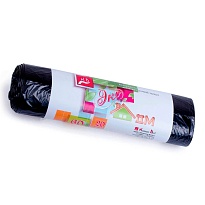 Мешки для мусора 60 л, черные, в рулоне 20 шт., ПНД, 7 мкм, 700х600 мм, Концепция Быта ЭкоДом, 601349 в Астане