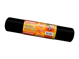 Мешки для мусора 180 л, ароматизированные, черные, в рулоне 10 шт., ПВД, 80 мкм, 1100х930 мм, EXPORT, exp18010142 в Астане