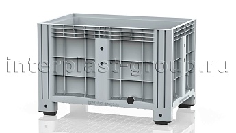 Контейнер iBox сплошной на ножках с пробкой 2 дюйма серый в Астане