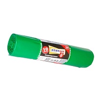 Мешки для мусора 300 л, зеленые, в рулоне 10 шт., ПВД 65 мкм, 1400х1000 мм, МЕШКОFF, 4922 в Астане