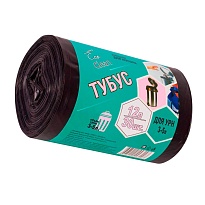 Мешки для мусора 12 л, черные, в рулоне 30 шт., ПНД, 6 мкм, 550х320 мм, Концепция Быта Tubus, 604936 в Астане