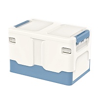 Ящик пластиковый складной белый, дно синее, 370х240х240 мм в Астане