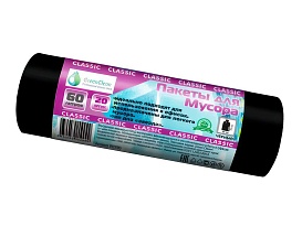 Мешки для мусора 60 л, черные, в рулоне 20 шт., ПНД, 7 мкм, 700х600 мм, MIRPACK Classik, 602050 в Астане