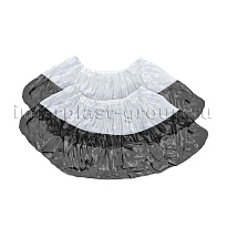 Бахилы бело-черные 1000 шт (500 пар), 48 мкм, двойная подошва, с одной резинкой, Эконом+ в Астане